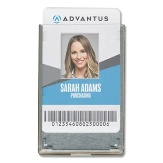 Advantus Rigid Two-Badge RFID Blocking Smart Card Holder, Horizontal/Vertical, Clear