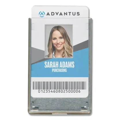 Advantus Rigid Two-Badge RFID Blocking Smart Card Holder, Horizontal/Vertical, Clear