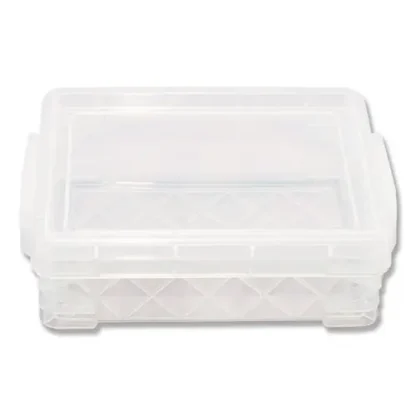 Advantus Super Stacker Crayon Box, Clear, 4.75" x 3.5" x 1.6"