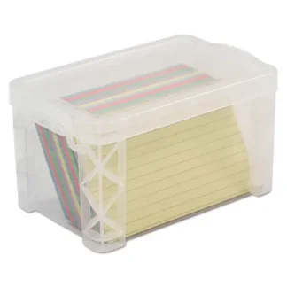 Advantus Super Stacker Storage Box, 400 Card Capacity, Clear Plastic