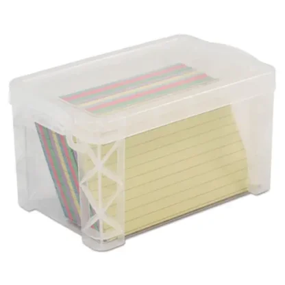 Advantus Super Stacker Storage Box, 400 Card Capacity, Clear Plastic
