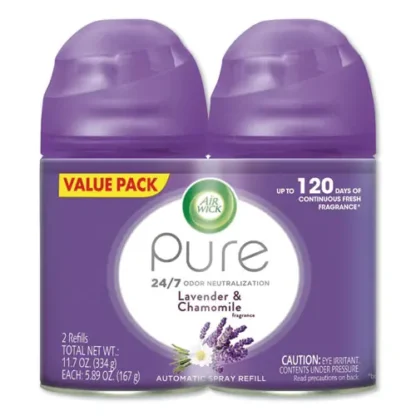 Air Wick® Freshmatic Ultra Spray Refill, Lavender/Chamomile, 5.89 oz Aerosol Spray, 2/Pack, 3 Packs/Carton