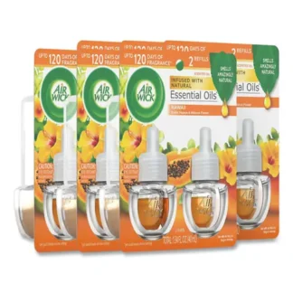 Air Wick® Scented Oil Twin Refill, Hawai'i Exotic Papaya/Hibiscus Flower, 0.67 oz, 2/Pack, 6 Packs/Carton