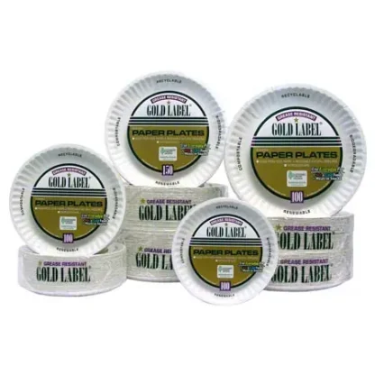 AJM Gold Label Coated Paper Plate - 6"