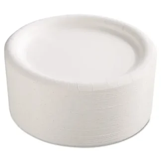 AJM Packaging Corporation Premium Coated Paper Plates, 9" Diameter, White, 125 Plates/Pack, 4 Packs/Carton