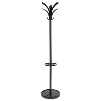 Alba™ Brio Coat Stand, Black, 13.75"W x 13.75"D x 66.25"H