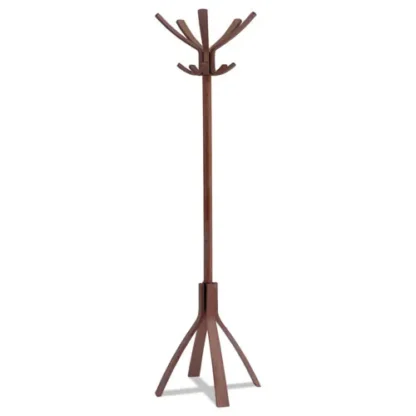 Alba™ Cafe Wood Coat Stand, Ten Peg/Five Hook, Espresso Brown