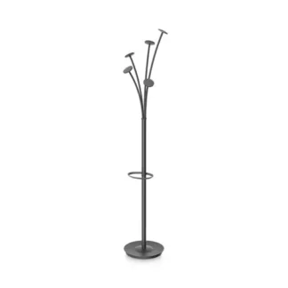 Alba™ Festival Coat Stand with Umbrella Holder, Five Knobs, Black