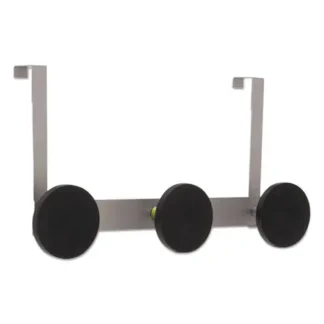 Alba™ Over the Door Coat Hook, Metal and Plastic, 3 Pegs, Black