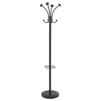 Alba™ Viena Coat Stand, Eight Knobs, Steel, Black