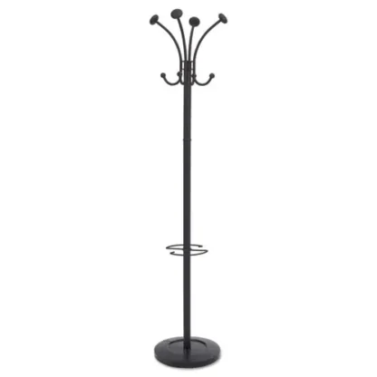 Alba™ Viena Coat Stand, Eight Knobs, Steel, Black
