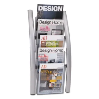Alba™ Wall Literature Display, Silver Gray/Translucent
