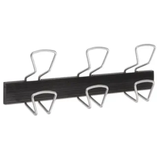 Alba™ Wall-Mount Coat Hooks, Metal, Silver, 22 lb Capacity