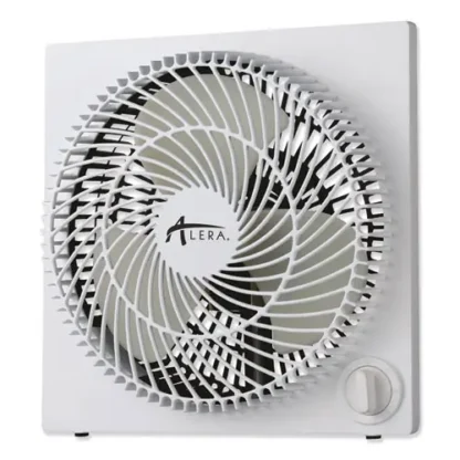 Alera® 9" 3-Speed Desktop Box Fan, Plastic, White