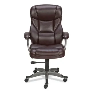 Alera® Alera Birns Series High-Back Task Chair, Supports Up to 250 lb, Brown, Chrome Base