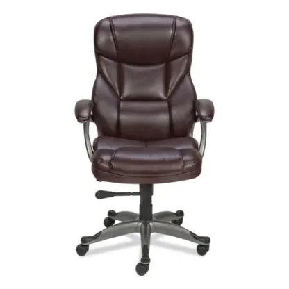 Alera® Alera Birns Series High-Back Task Chair, Supports Up to 250 lb, Brown, Chrome Base