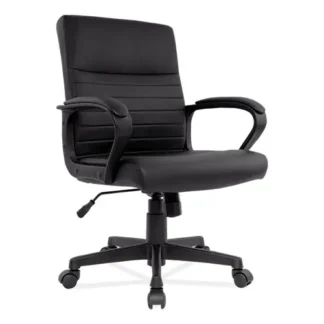 Alera® Alera Breich Series Manager Chair, Supports Up to 275 lbs, 16.73" to 20.39" Seat Height, Black Seat/Back, Black Base