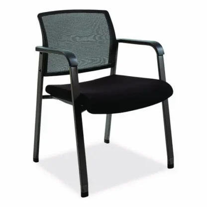 Alera® Alera Elgar Fabric Guest Chair, Black Seat and Back, Black Base, 24.41"W x 22.64"D x 31.73"H
