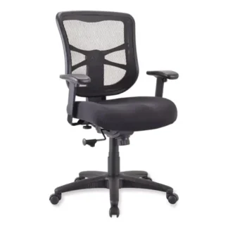 Alera® Alera Elusion Series Mesh Mid-Back Swivel/Tilt Chair, Black