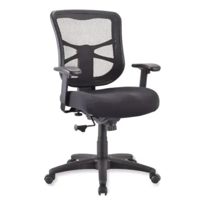 Alera® Alera Elusion Series Mesh Mid-Back Swivel/Tilt Chair, Black