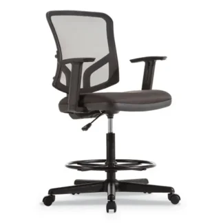 Alera® Alera Everyday Task Stool, Fabric Seat, Mesh Back, Supports Up to 275 lb, Black
