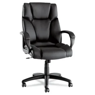 Alera® Alera Fraze Series Executive High-Back Swivel/Tilt Bonded Leather Chair, Black