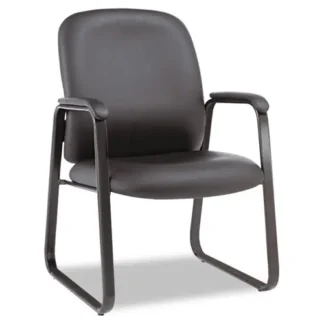 Alera® Alera Genaro Bonded Leather High-Back Guest Chair, Black