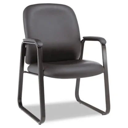 Alera® Alera Genaro Bonded Leather High-Back Guest Chair, Black