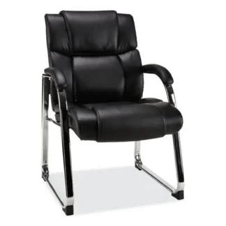 Alera® Alera Hildred Series Guest Chair, Black Seat & Back, Chrome Base, 25"W x 28.94"D x 37.8"H