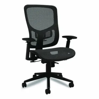 Alera® Alera Hollins Ergonomic Mesh Swivel Task Chair, Supports Up to 275 lb, 18.57" to 22.54" Seat Height, Black Seat & Back, Black Base