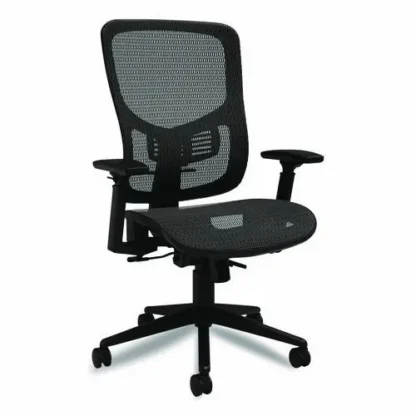 Alera® Alera Hollins Ergonomic Mesh Swivel Task Chair, Supports Up to 275 lb, 18.57" to 22.54" Seat Height, Black Seat & Back, Black Base