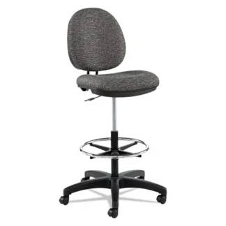 Alera® Alera Interval Series Swivel Task Stool, Supports 275 lb, Adjustable Seat Height 23.93" - 34.53", Graphite Gray, Black Base