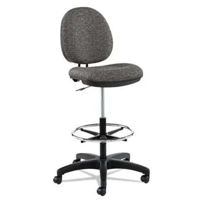 Alera® Alera Interval Series Swivel Task Stool, Supports 275 lb, Adjustable Seat Height 23.93" - 34.53", Graphite Gray, Black Base