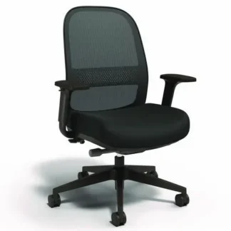 Alera® Alera Kempton Ergonomic Fabric Mesh Swivel Task Chair, Black, Adjustable Height, Supports Up to 275 lb