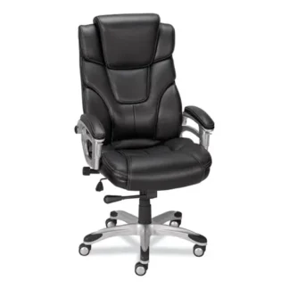 Alera® Alera Maurits Highback Chair, Supports Up to 275 lb, Black Seat/Back, Chrome Base