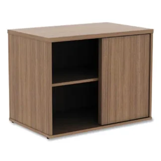 Alera® Alera Open Office Desk Series Low Storage Cabinet Credenza, Modern Walnut, Woodgrain Laminate, 29.5"W x 19.13"D x 22.78"H