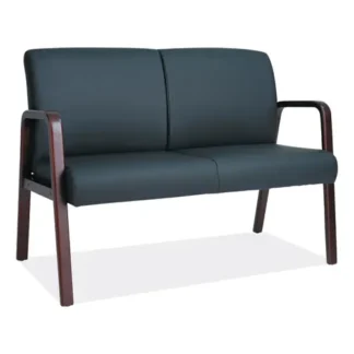 Alera® Alera Reception Lounge WL Series Loveseat, Black, 44.88"W x 26.13"D x 33"H