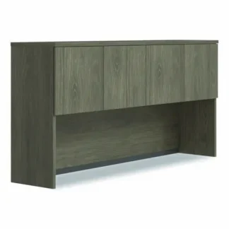 Alera® Alera Seville Hutch with Doors, 4 Compartments, Walnut