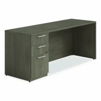 Alera® Alera Seville Series Credenza with Left Pedestal, Walnut, 72"W x 24"D x 29"H