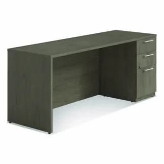 Alera® Alera Seville Series Credenza with Right Pedestal, Walnut, 72"W x 24"D x 29"H
