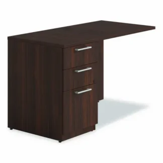 Alera® Alera Seville Series Desk Return with Pedestal, Left, 48" x 24" x 29", Mahogany