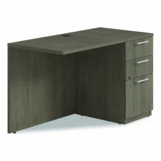 Alera® Alera Seville Series Desk Return with Pedestal, Right, Walnut