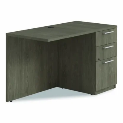 Alera® Alera Seville Series Desk Return with Pedestal, Right, Walnut