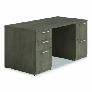 Alera® Alera Seville Series Double Pedestal Desk, 60" x 30" x 29", Walnut
