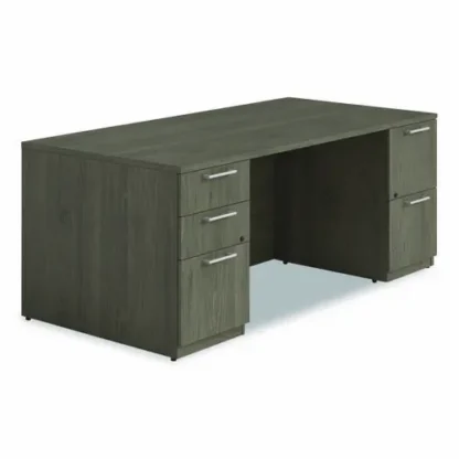 Alera® Alera Seville Series Double Pedestal Desk, 72" x 36" x 29", Walnut