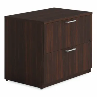 Alera® Seville Series Lateral File Cabinet, 2-Drawer, Mahogany, 36"W x 24"D x 29"H