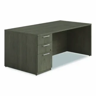Alera® Alera Seville Series Single Pedestal Desk, Left Pedestal, 72" x 36" x 29", Walnut