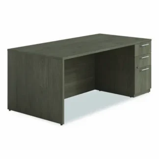 Alera® Alera Seville Series Single Pedestal Desk, Right Pedestal, 72" x 36" x 29", Walnut