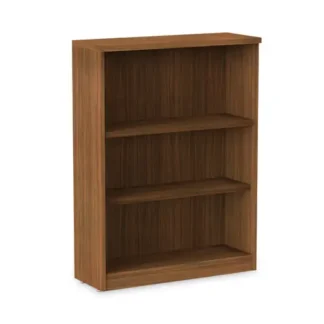 Alera® Alera Valencia Series Bookcase, Three-Shelf, 31.75w x 14d x 39.38h, Modern Walnut