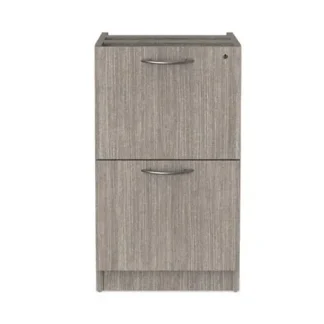 Alera® Alera Valencia Series Full Pedestal File Cabinet, 2 Legal/Letter-Size Drawers, Gray